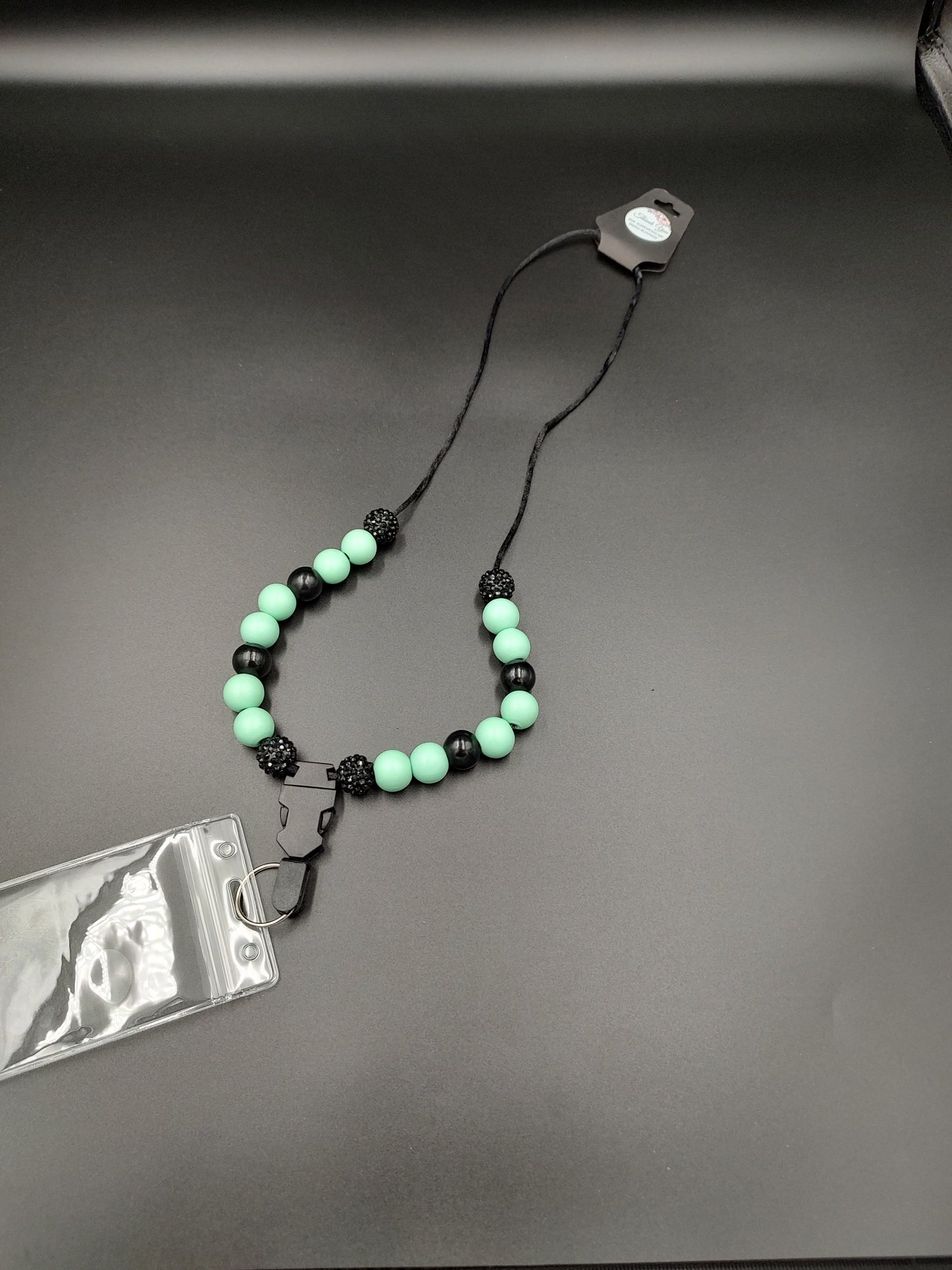 Handmade Black and Green Lanyard - Product Code 1027