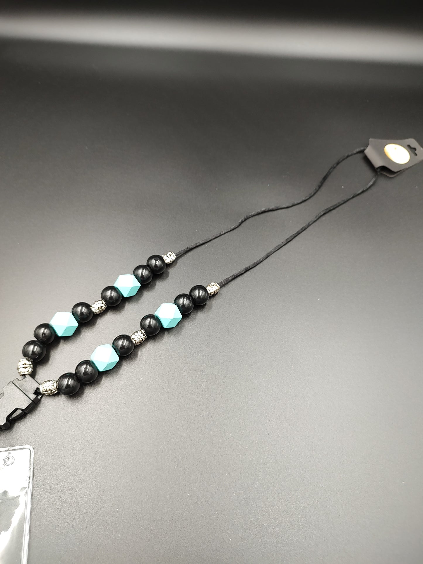 Handmade Black and Turquoise Lanyard - Product Code 1015