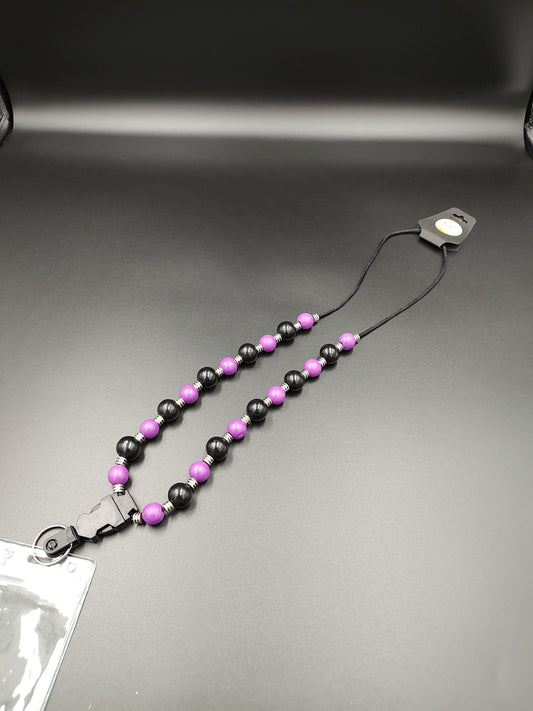 Handmade Black and Purple Lanyard - Product Code 1009