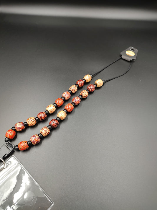 Handmade Multi-Colored Wooden Bead Lanyard - Product Code 1008